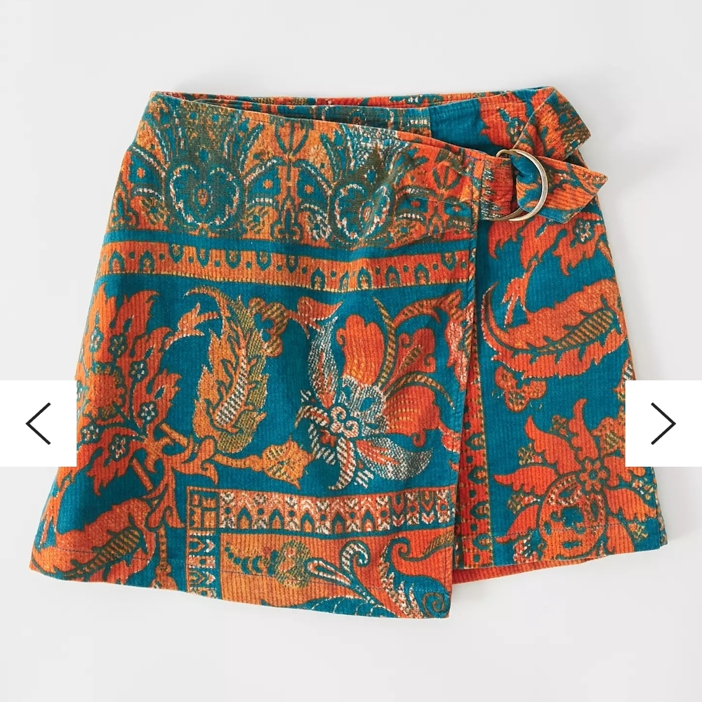 Urban Outfitters Orange and Teal Skirt